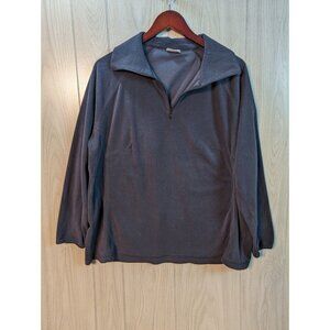 Columbia Men's Size XL Pullover Sweater Quarter Zip Fleece Cotton Black Solid